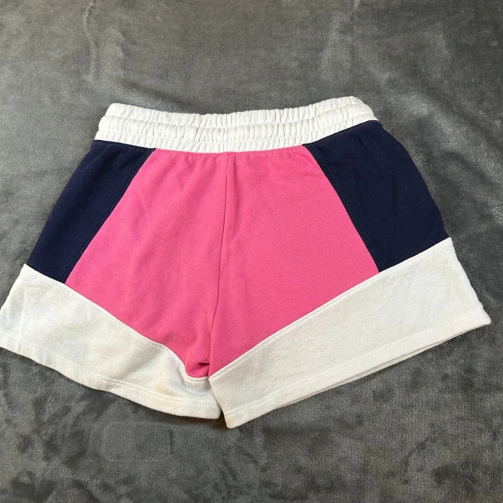 Justice Sweat Shorts Color‎ Block Drawstring Waist Pink Blue Girls Medium (10)
